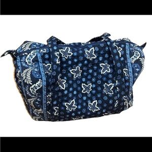 Vera Bradley Vintage Blue Coin Duffle Bag Overnight Travel Y2K